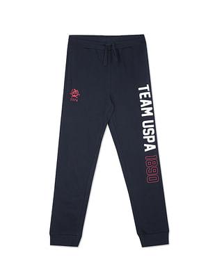 mid rise brand print joggers