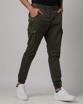 mid-rise cargo jogger jeans