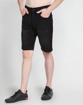 mid rise comfort slim fit shorts