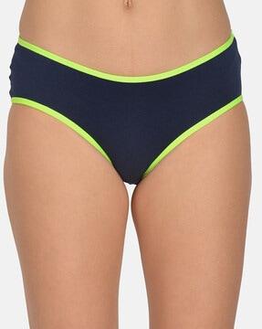 mid-rise contrast piping panties