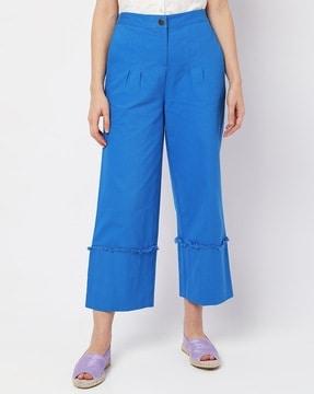 mid-rise cotton double-pleat pants