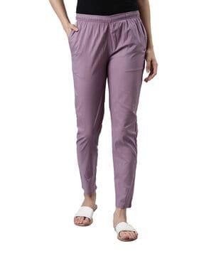 mid-rise cotton pants