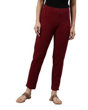 mid-rise cotton pants