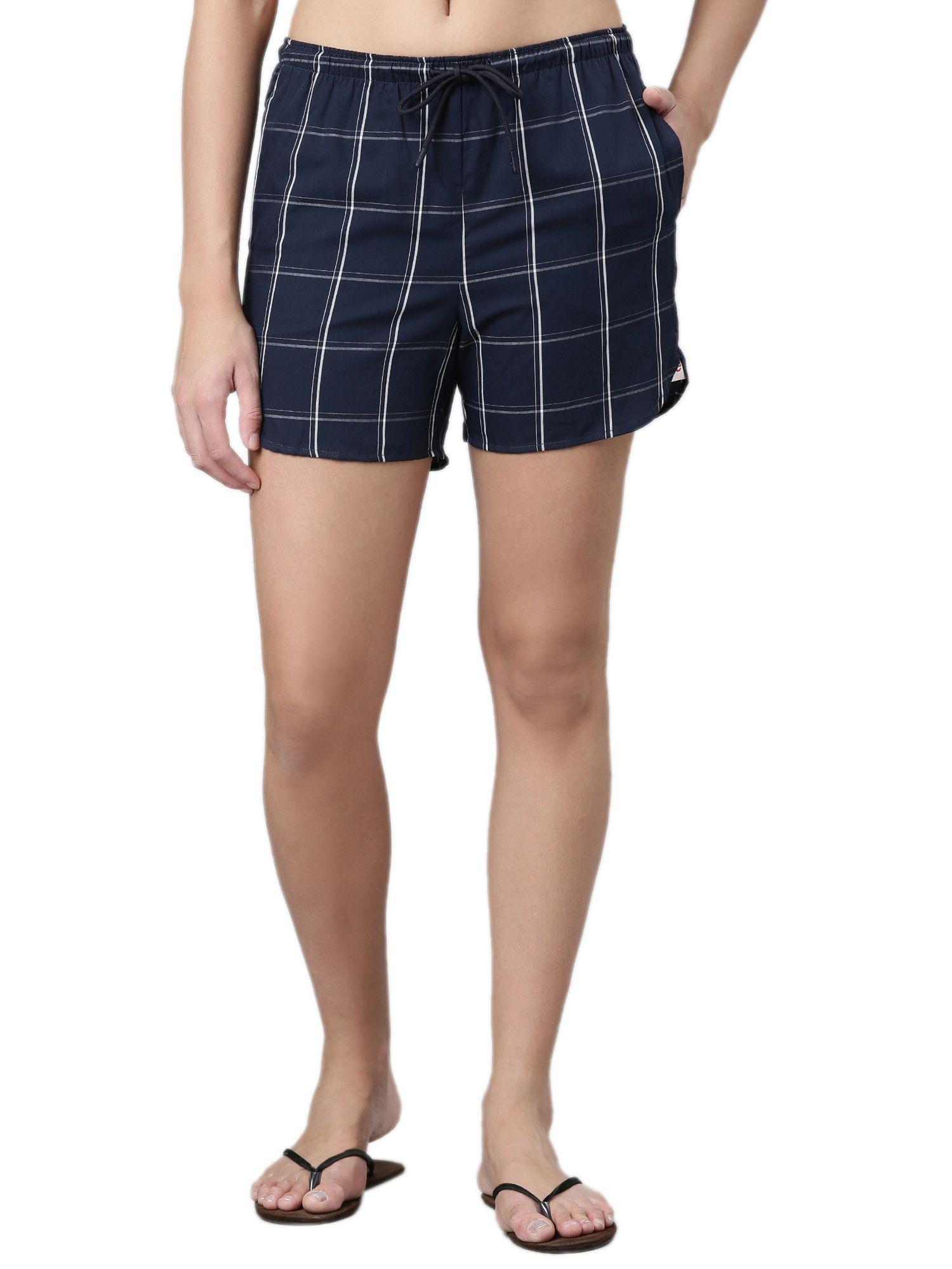 mid rise cotton shorts with side pockets