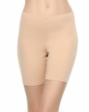 mid-rise cotton spandex knee length cycling shorts