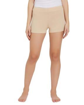 mid-rise cotton spandex mid thigh length cycling shorts