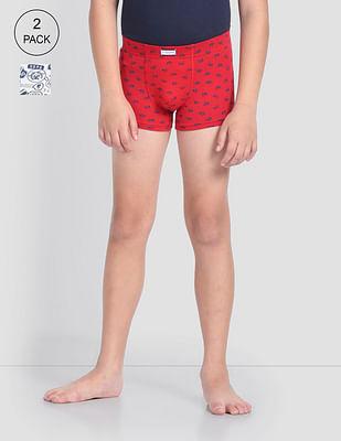 mid rise cotton spandex okt01 trunks - pack of 2