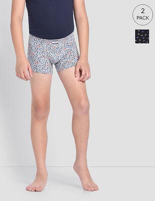 mid rise cotton spandex okt01 trunks - pack of 2