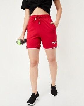 mid-rise cotton sports shorts