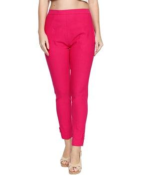 mid rise cotton trousers