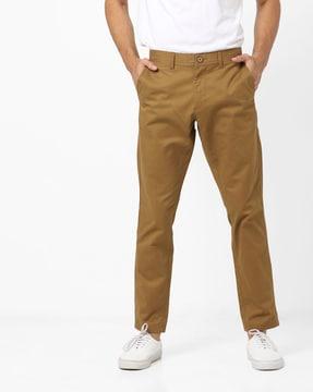 mid-rise cropped pants with insert pockets