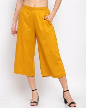 mid rise culotte trousers