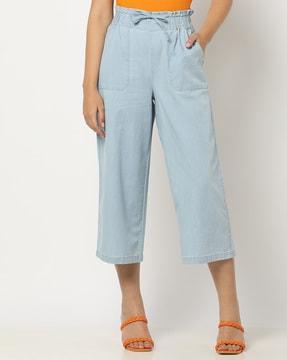 mid-rise culottes with paperbag waist