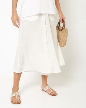 mid-rise culottes with semi-elasticated waist