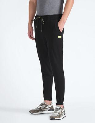 mid rise elasticised waist solid joggers