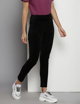 mid rise elasticized waist track pant