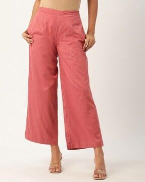 mid-rise flared culottes with insert pockets