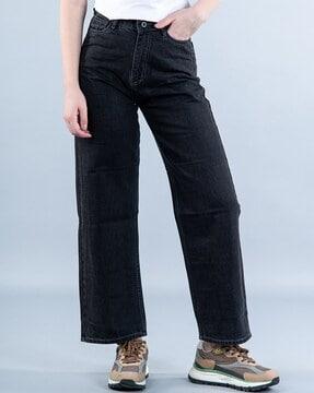 mid-rise flared jeans