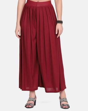 mid-rise flared palazzos