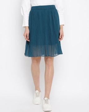 mid-rise flared skirt