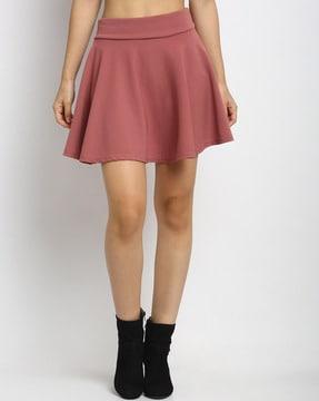 mid-rise flared skirt