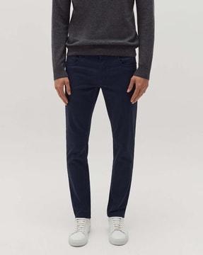 mid-rise flat-front 5-pocket trousers