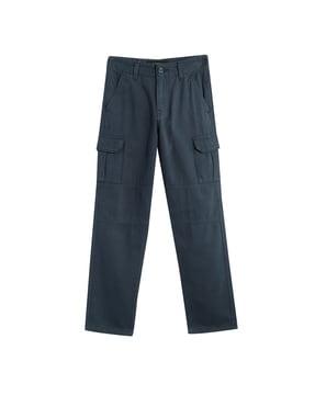 mid rise flat front cargo pants