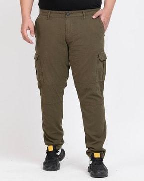 mid-rise flat-front cargo pants