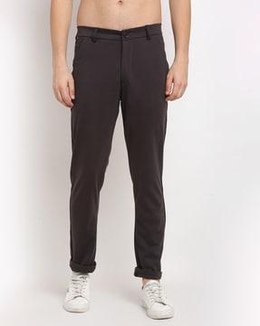 mid-rise flat-front chinos