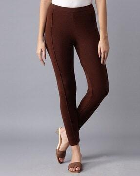 mid-rise flat-front pants