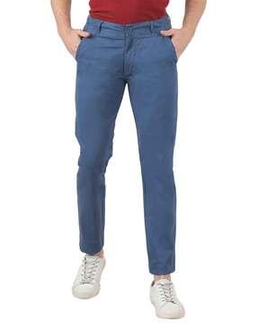 mid-rise flat-front pants