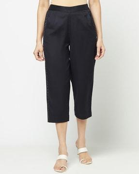 mid-rise flat-front pants