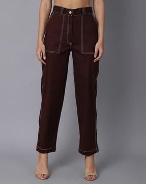 mid-rise flat-front pants