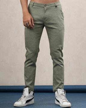 mid-rise flat front pants