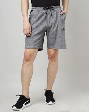 mid-rise flat-front shorts