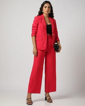 mid-rise flat-front straight pants