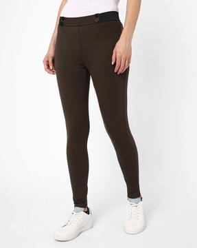 mid-rise flat-front treggings