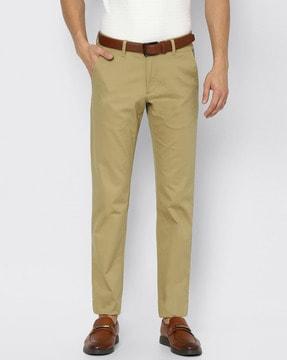 mid-rise flat-front trousers