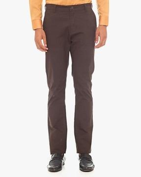 mid-rise flat-front trousers