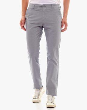 mid-rise flat-front trousers