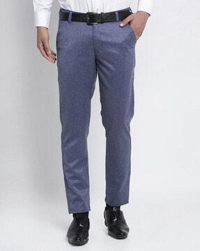 mid-rise flat-front trousers