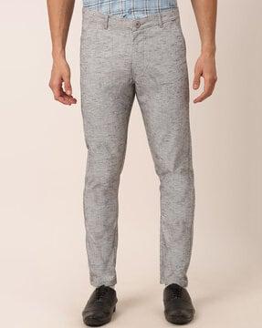 mid-rise flat-front trousers