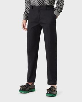 mid-rise flat-front trousers