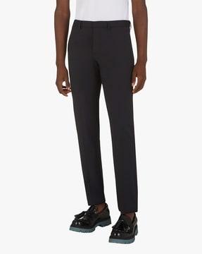 mid-rise flat-front trousers