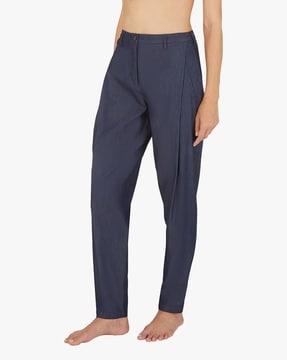 mid-rise flat-front trousers