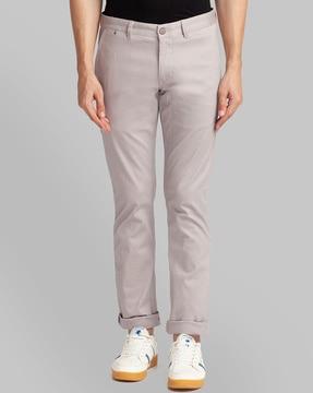 mid-rise flat front trousers