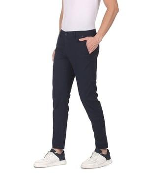 mid-rise flat-front trousers