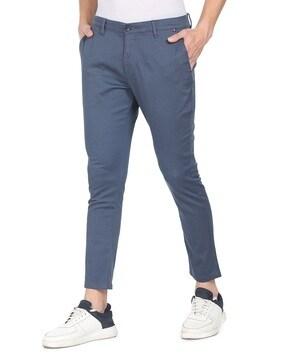 mid-rise flat-front trousers