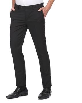 mid-rise flat-front trousers