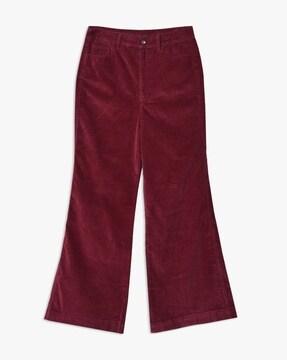 mid-rise flat-front trousers